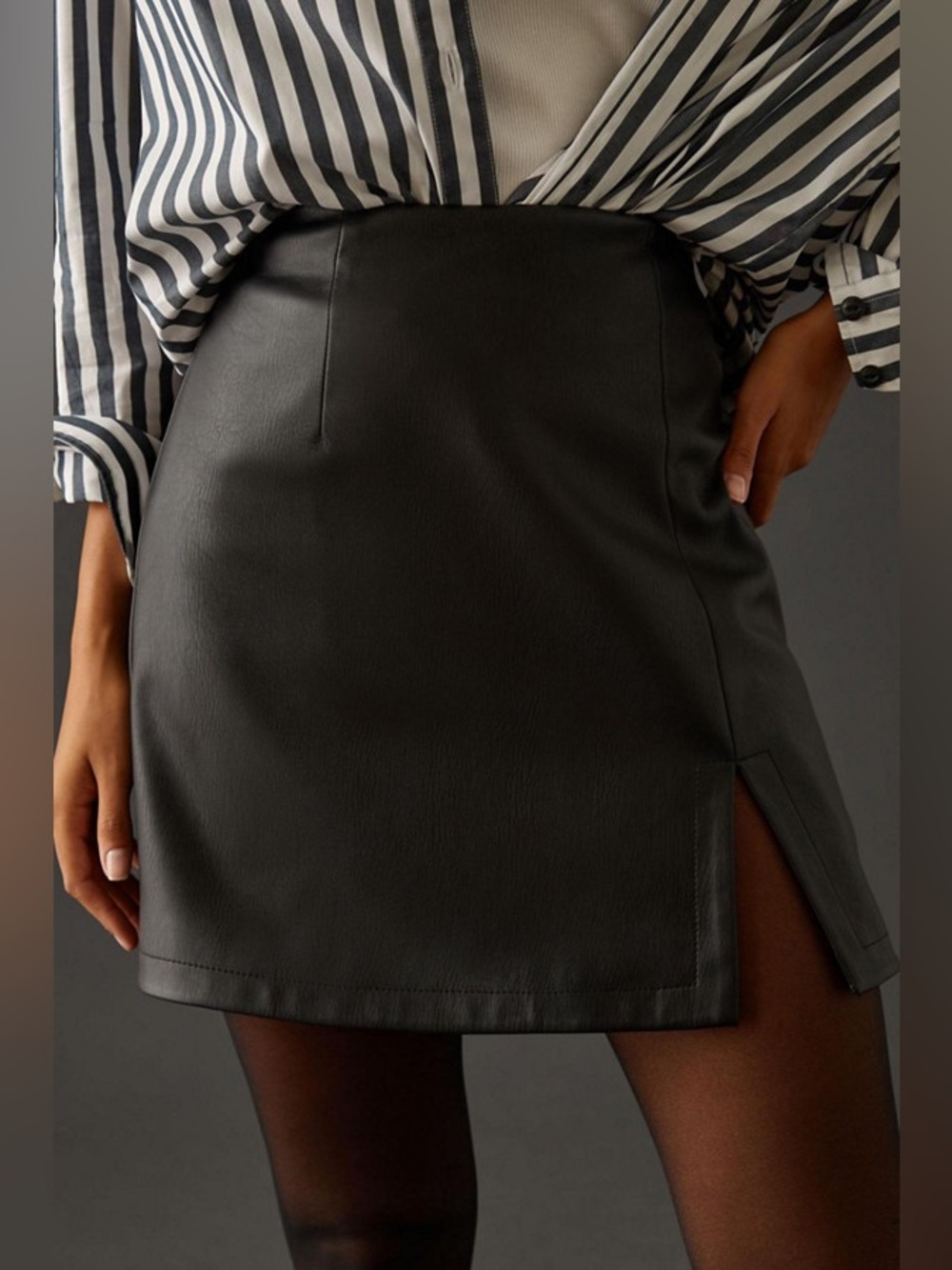 Anthropologie Maeve Micro Mini Vegan Leather Skirt NWT
